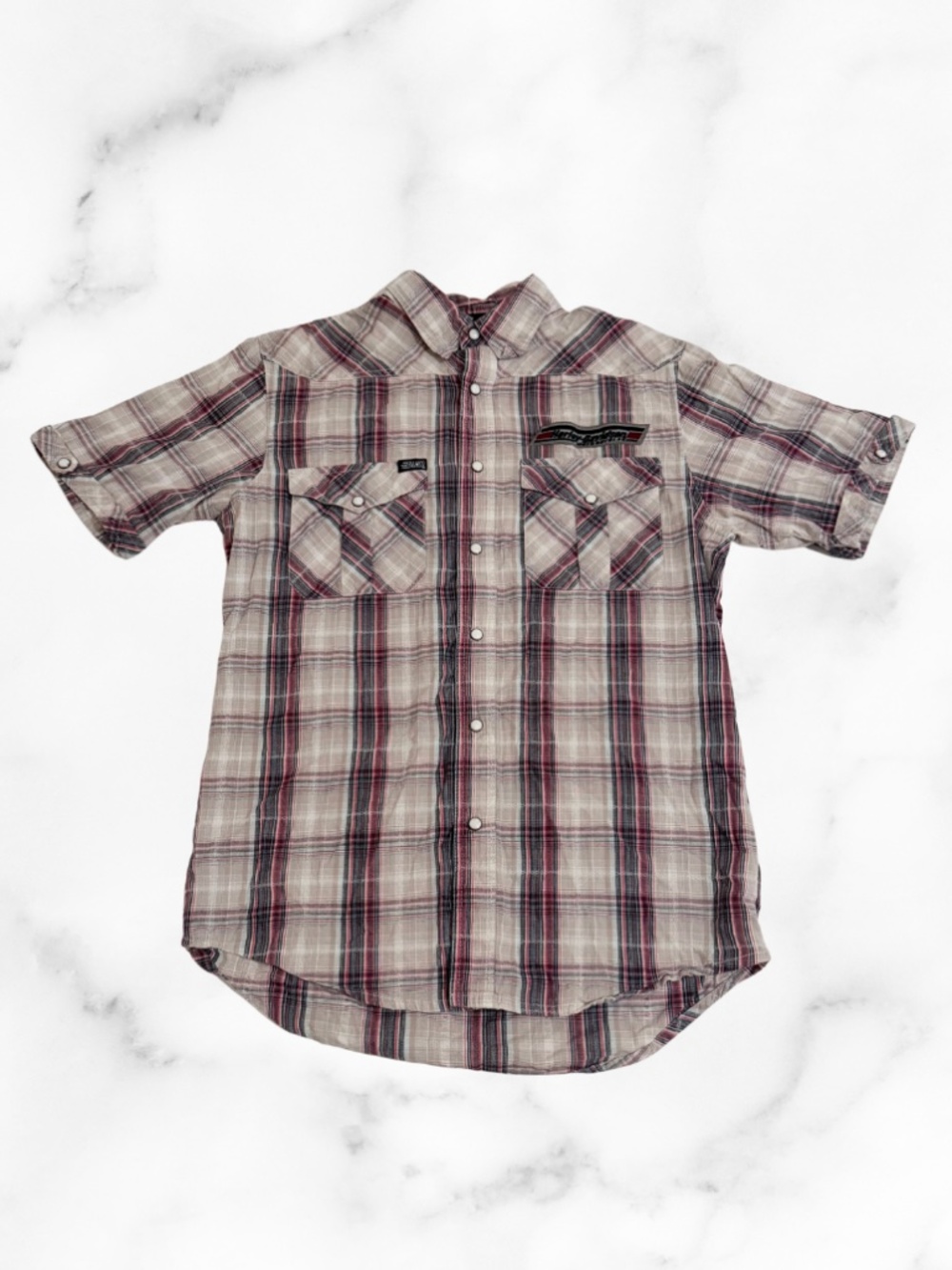 Mens Harley Davidson Short Sleeve Button Up Shirt